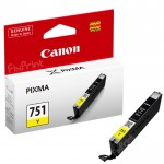 Cartridge Original Canon CLI-751 CLI751 751 751Y CLI-751Y Yellow, Tinta Printer Canon iX6770 iX6870 MG5470 MG5570 MG5670 MG6370 MG6470 MG7170 MG7570 MX727 MX927 iP7270 iP8770